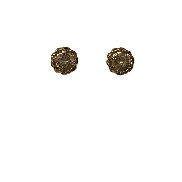 NWT Charter Club Gold-Tone Crystal & Rope Circle Stud Earrings, Gold tone - Picture 4 of 5